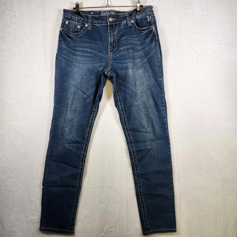 Vintage Y2K Vi Vi‎ Diva Blue Jeans Size 16 Embellished